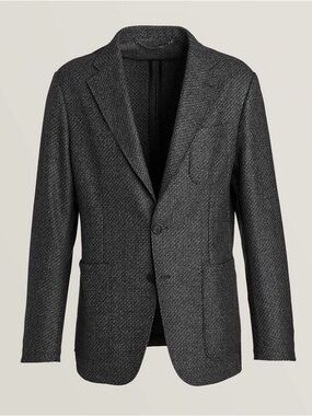 Canali Tweed Wool Shacket. Size 42